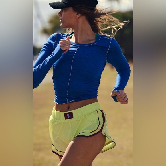 Free People Movement ~ Varsity Blues Shorts ~ NWT~ XS ~ Lime - Picture 13 of 16